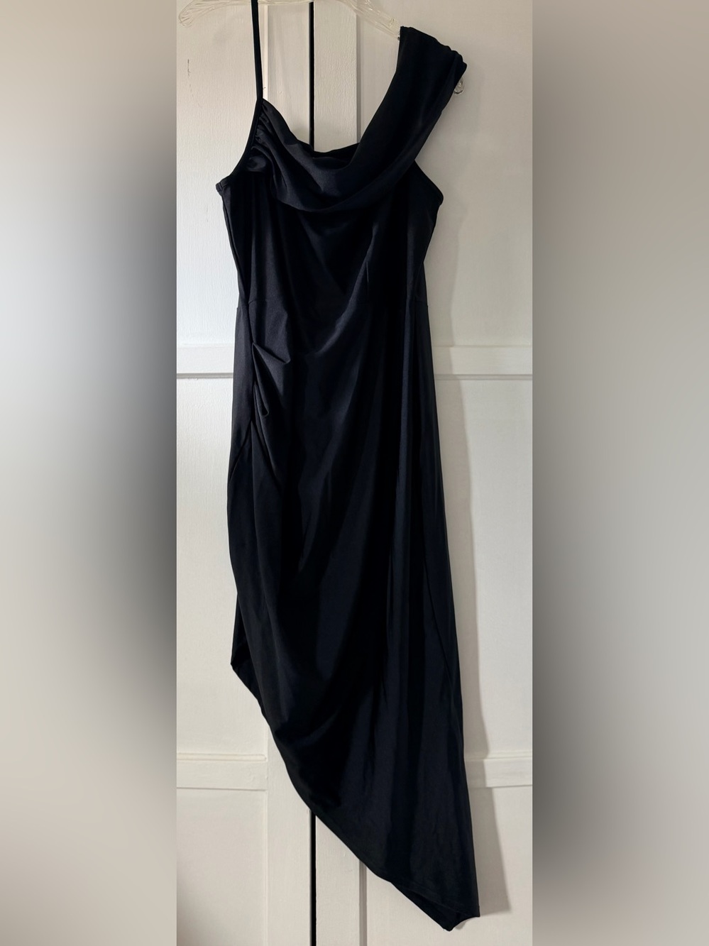 Fashion Nova Black Draped Midi Skirt